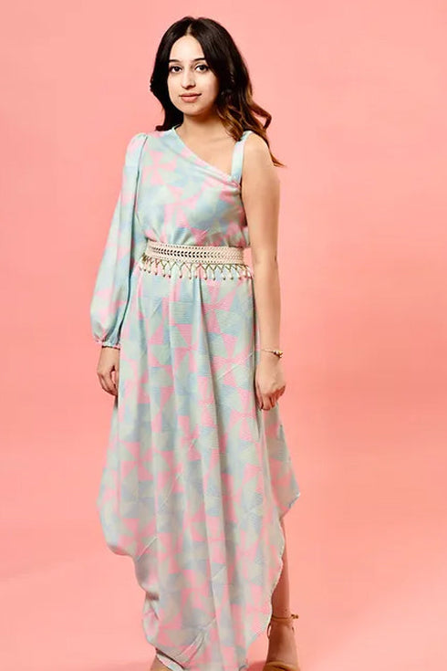 Alaya Fusion Dress With Waist Belt